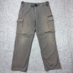 VTG BC Clothing Pants Mens XL x 32 Faded Gray Convertible Cargo Hiking Outdoor